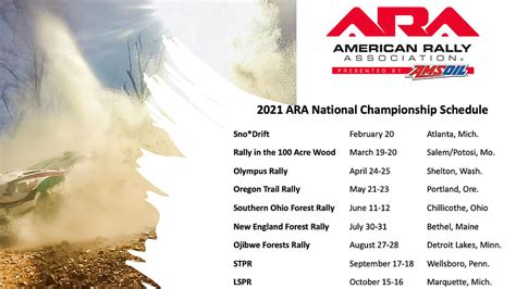 american rally association 2024 schedule